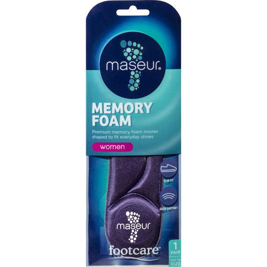 Footcare Memory Foam Insoles Womens 1 Pair