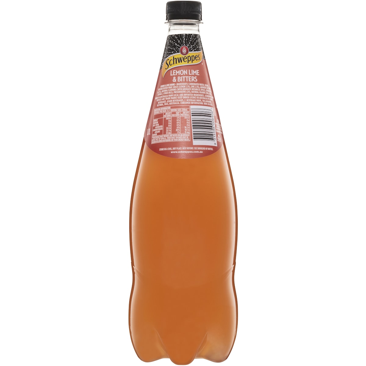 Schweppes Lemon Lime Bitters Soft Drink Mixer Bottle 1.1l