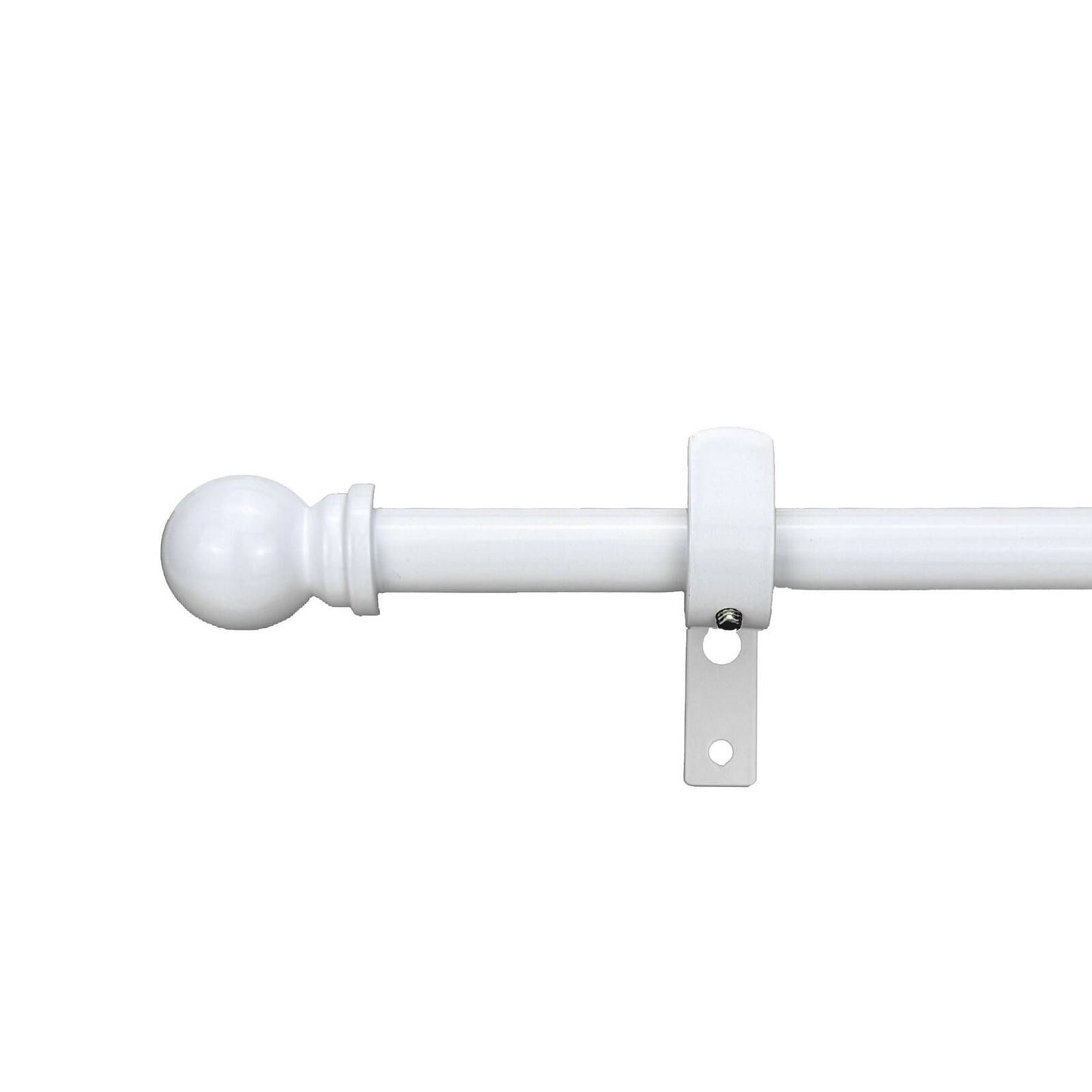 Pillar 16mm White Ball Curtain Rod Finials - 1 Pair - 70mm