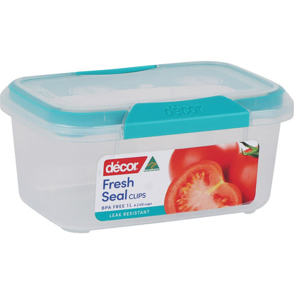 Decor Fresh Seal Clips Oblong Container 1l Each
