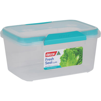 Decor Fresh Seal Clips Oblong Container 3l Each