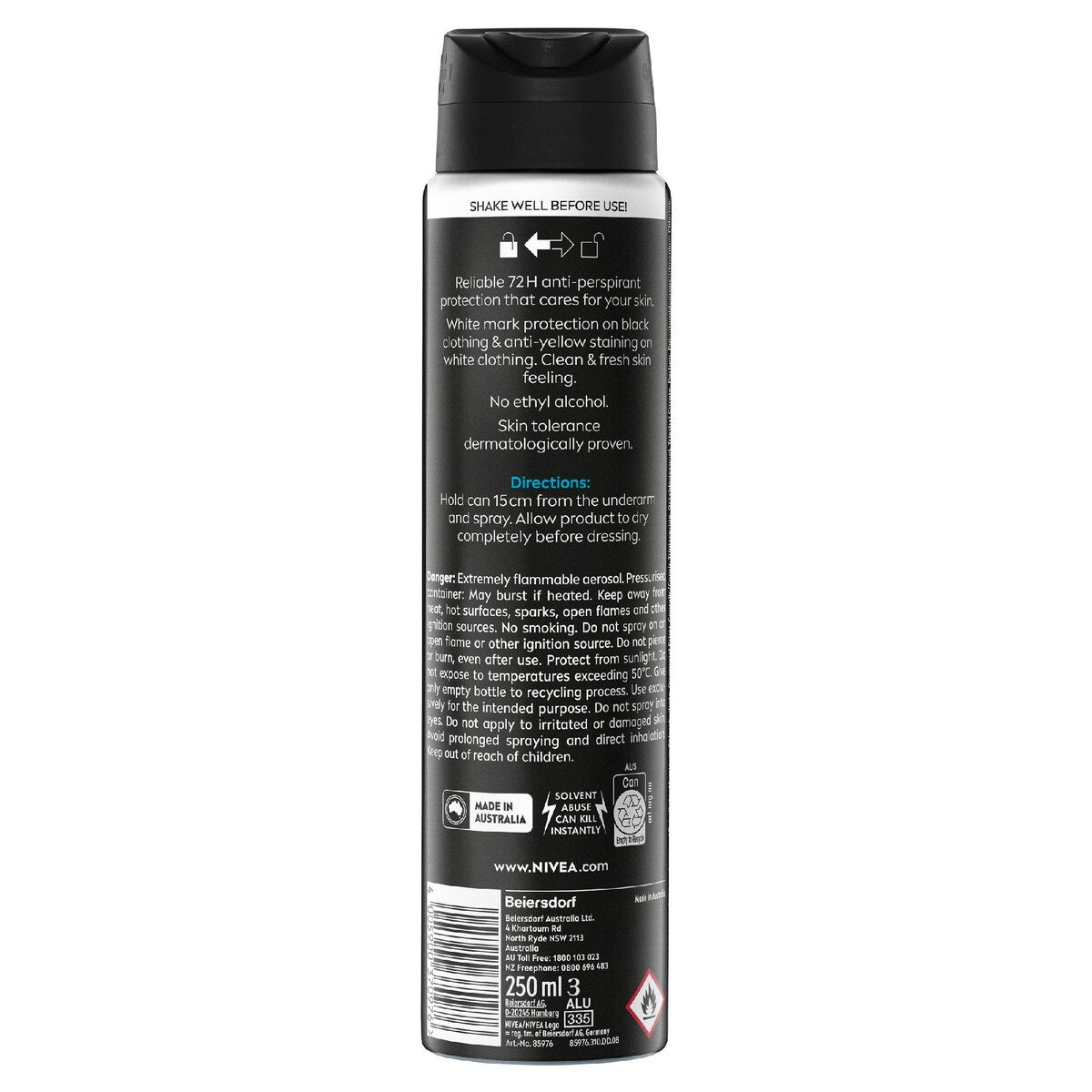 Nivea Men Black&white Fresh Aerosol Antiperspirant Deodorant 250ml