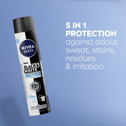 Nivea Men Black&white Fresh Aerosol Antiperspirant Deodorant 250ml