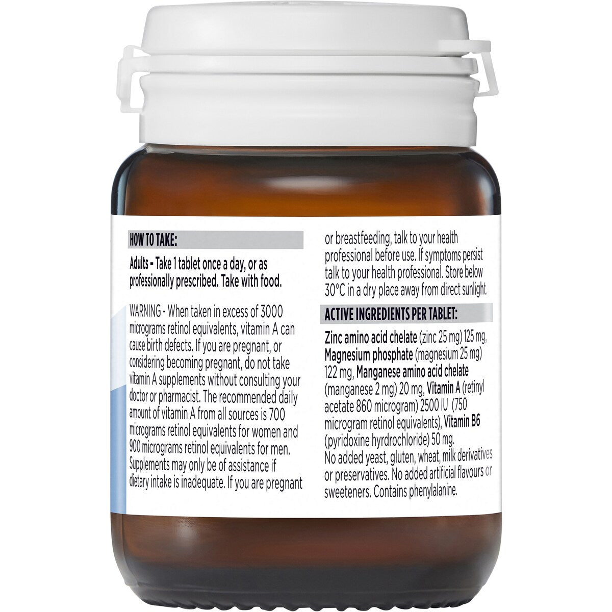 Blackmores Bio Zinc Skin Health Immune Support Vitamin Tablets 84 pack