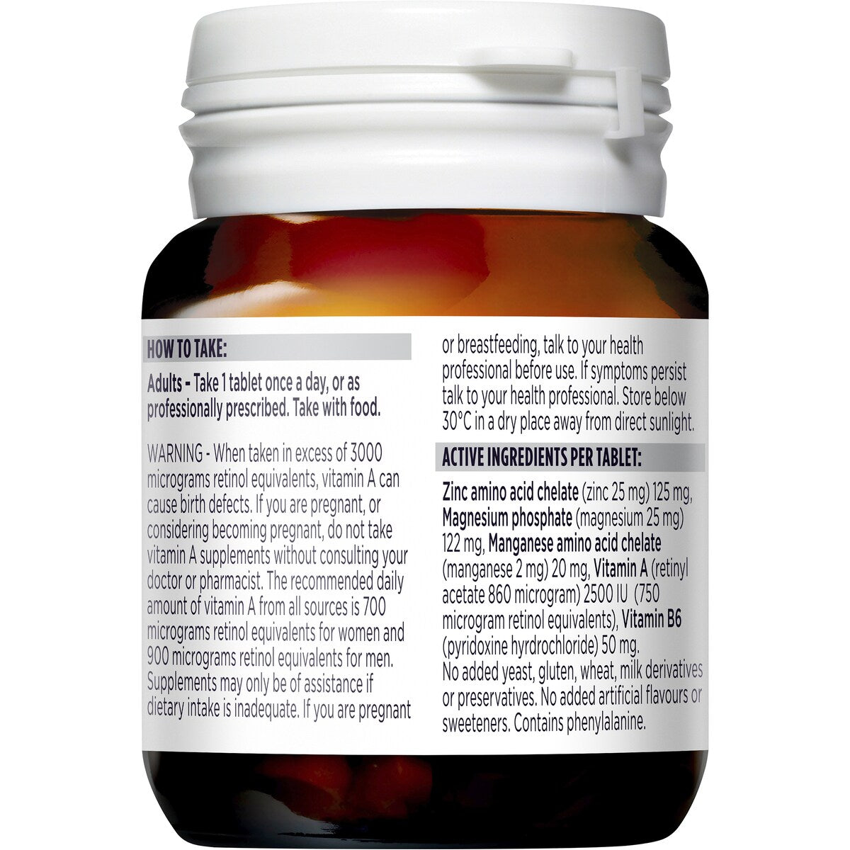 Blackmores Bio Zinc Skin Health Immune Support Vitamin Tablets 84 pack