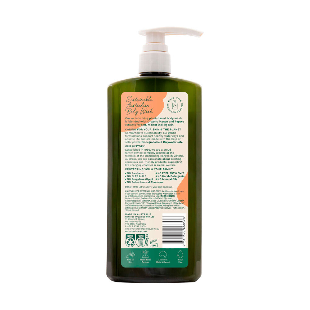 OC Naturals Mango & Papaya Moisturising Body Wash - 725mL