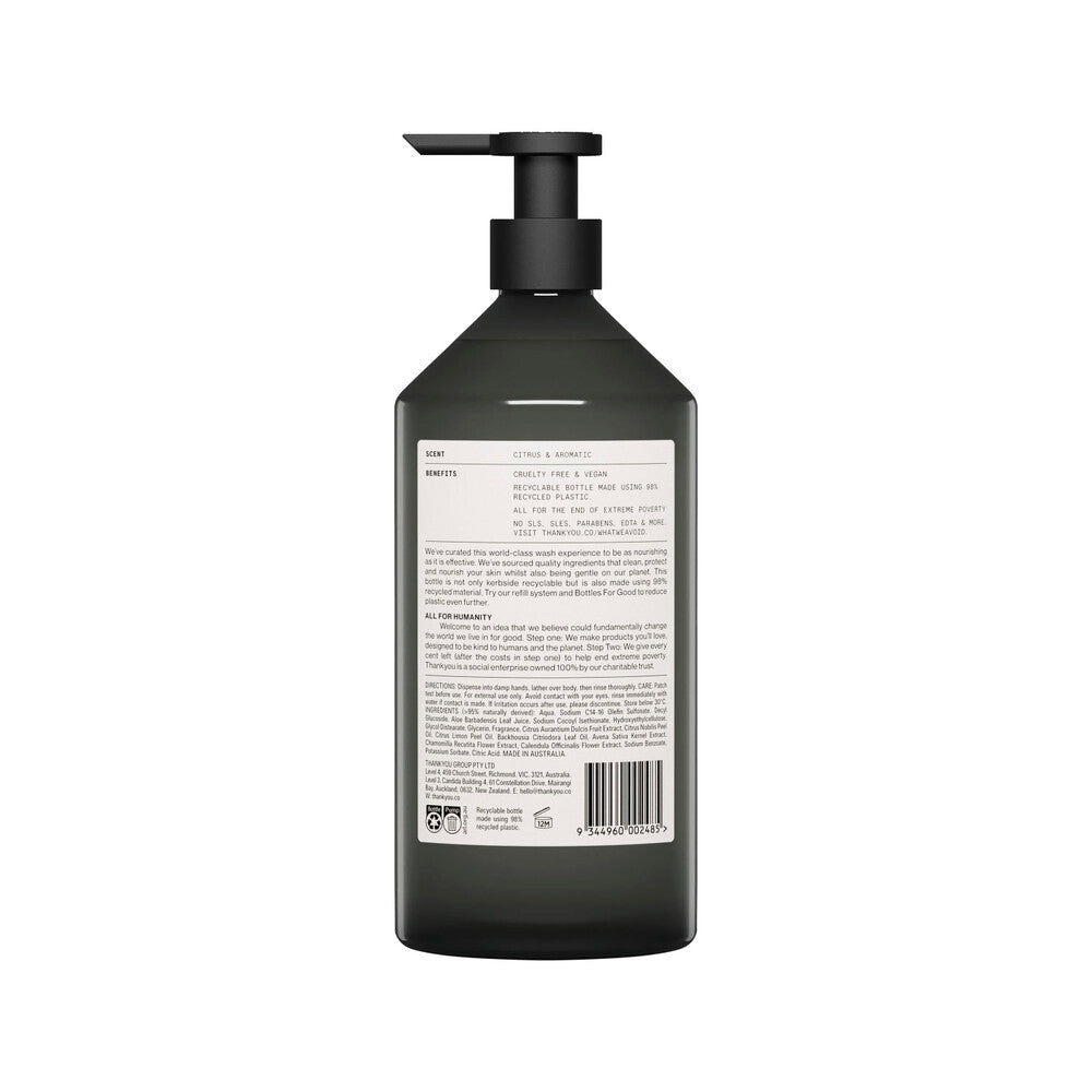 Thankyou Body Wash Botanical Lemon Myrtle & Oat Milk - 1L