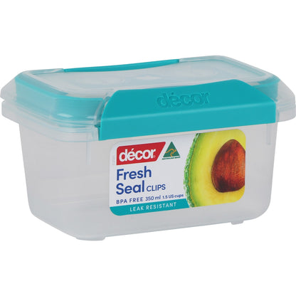 Decor Fresh Seal Clips Oblong Container 350ml Each