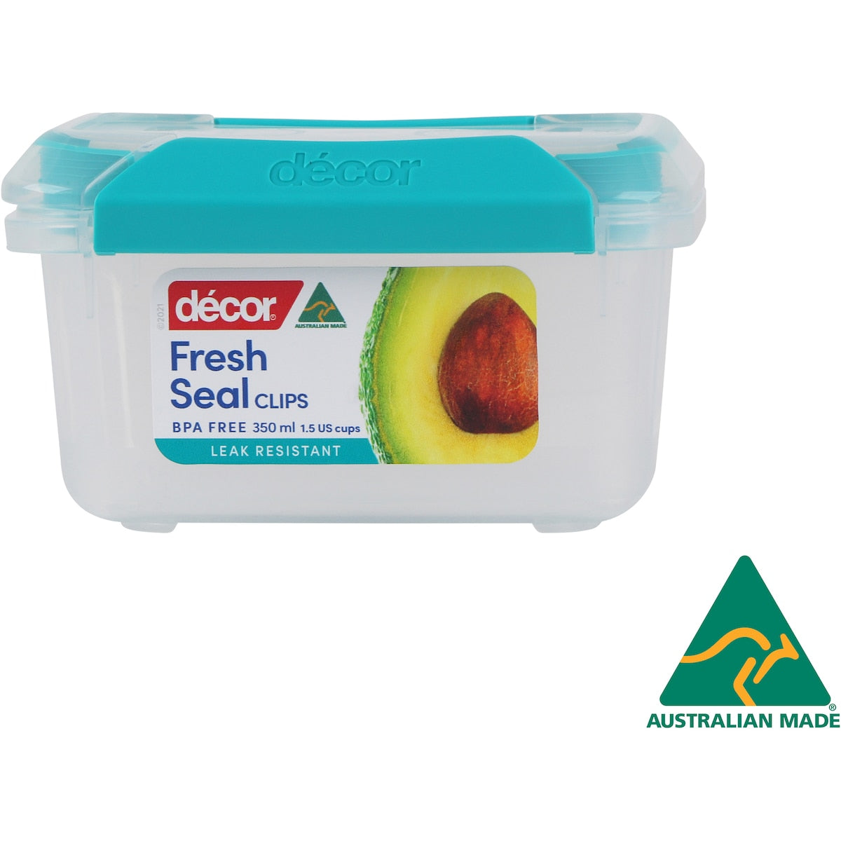 Decor Fresh Seal Clips Oblong Container 350ml Each