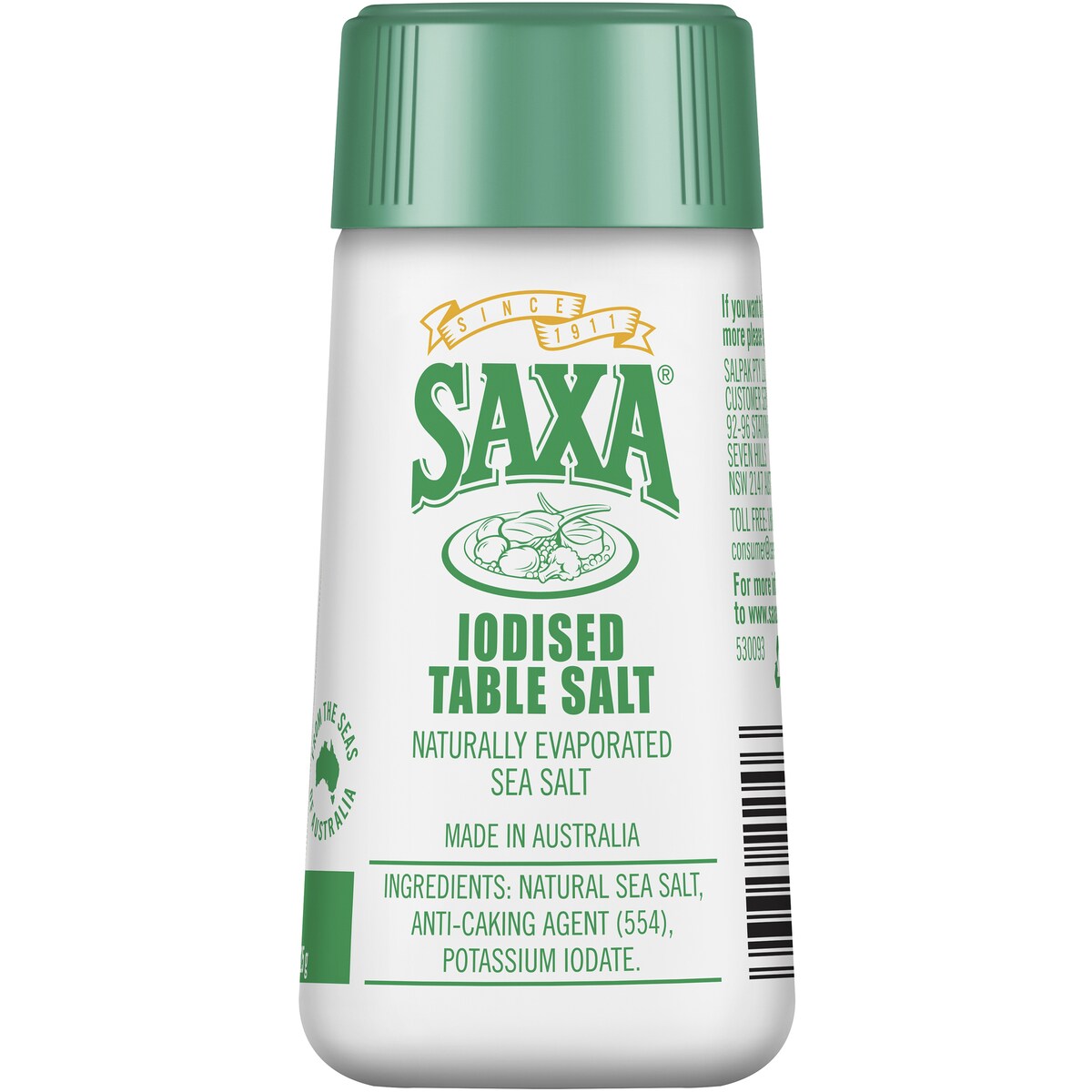 Saxa Picnic Pack Iodised Table Salt 125g