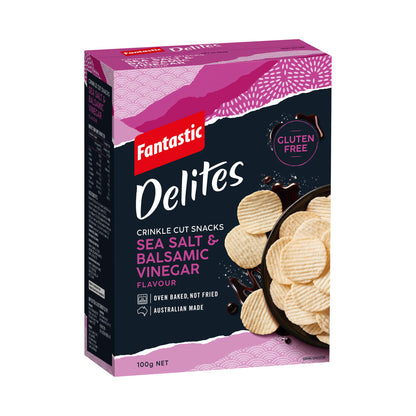 Fantastic Delites Rice Snacks Sea Salt & Balsamic Vinegar - 100g