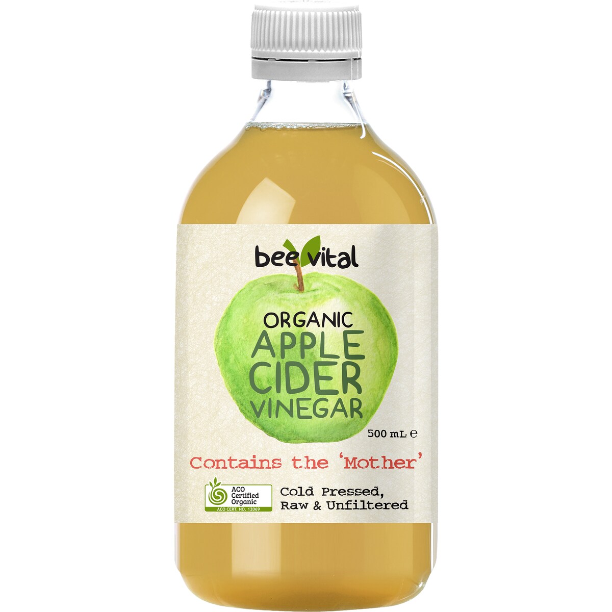 Bee Vital Organic Apple Cider Vinegar Vinegar with the Mother 500mL
