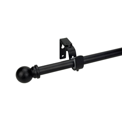 Pillar 16mm Black Ball Curtain Rod Finials - 1 Pair