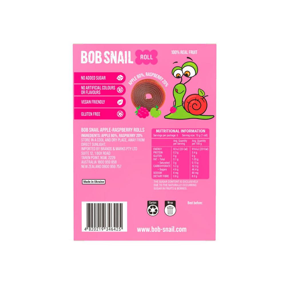 Bob Snail Fruit Roll Snack Apple Raspberry - 60g