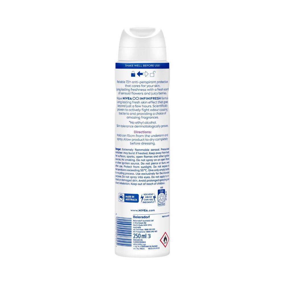 Nivea Fresh Sensations Antiperspirant Aerosol Deodorant - 250mL