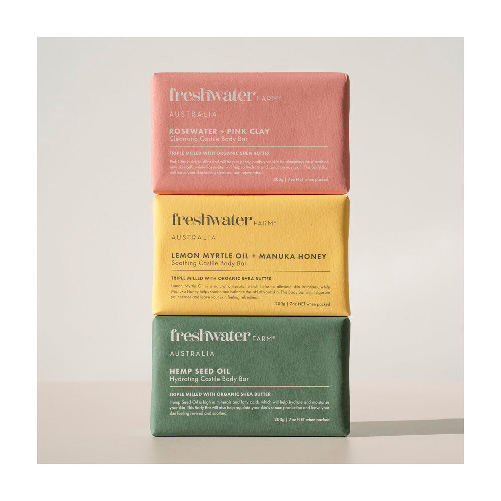 Freshwater Farm Body Bar Lemon Myrtle + Manuka Honey - 200g