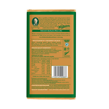 Whittaker's Block Chocolate Coconut Milk - 250g