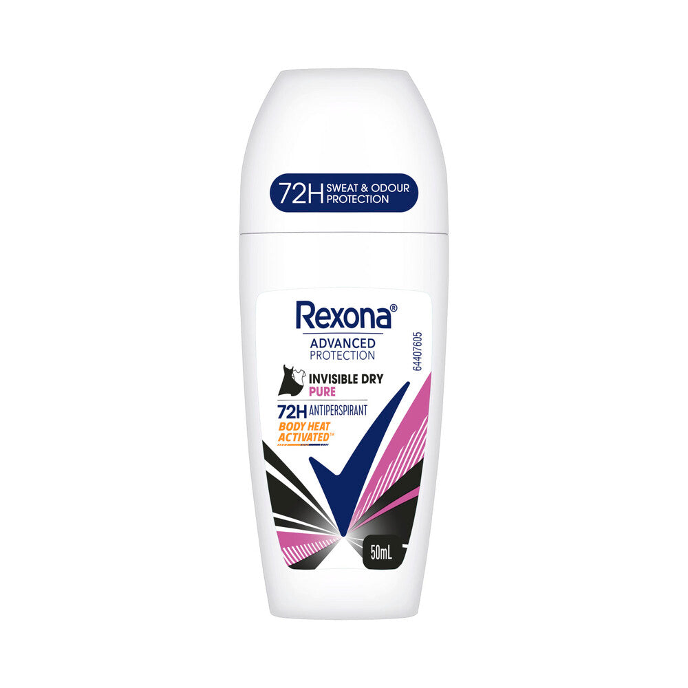 Rexona Women Deodorant 72hr Advanced Roll On Invisible Pure - 50mL