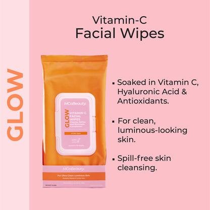 MCoBeauty Glow Vitamin C Facial Wipes 25 pack