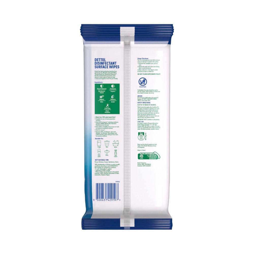 Dettol Multipurpose Disinfectant eaning Wipes Fresh - 110 Pack