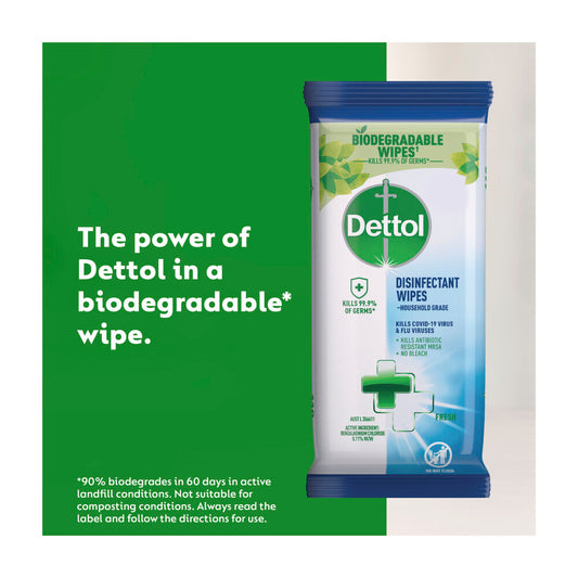 Dettol Multipurpose Disinfectant eaning Wipes Fresh - 110 Pack