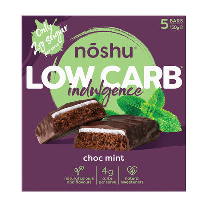 Noshu Low Carb Choc Mint Indulgence Bars - 150g