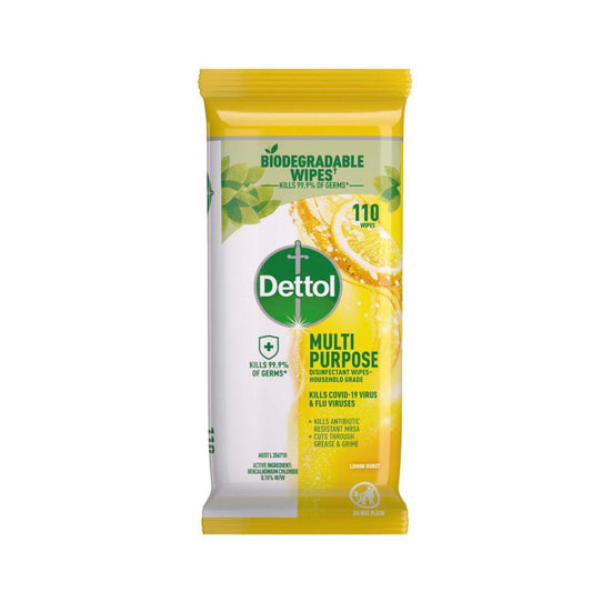 Dettol Disinfectant Lemon Multipurpose Cleaning Wipes - 110 pack