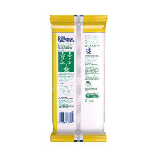 Dettol Disinfectant Lemon Multipurpose eaning Wipes - 110 pack