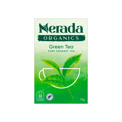 Nerada Organics Pure Green Tea Bags 50 Pack - 75g