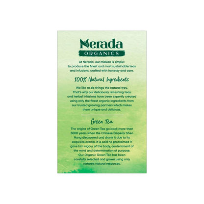 Nerada Organics Pure Green Tea Bags 50 Pack - 75g
