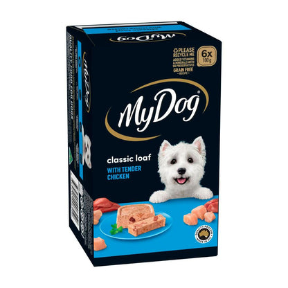 My Dog Adult Wet Dog Food Classic Loaf with Tender Chicken 6x100g Trays - 6 pack
