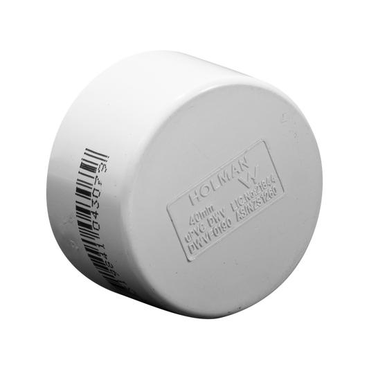 Holman DWV PVC Cap - 40mm - PVC - Sewer and Vent Use