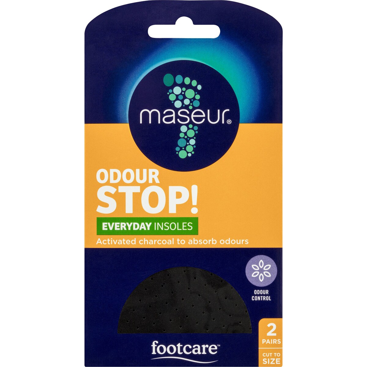 Maseur Footcare Odour Insoles Regular 2 Pack