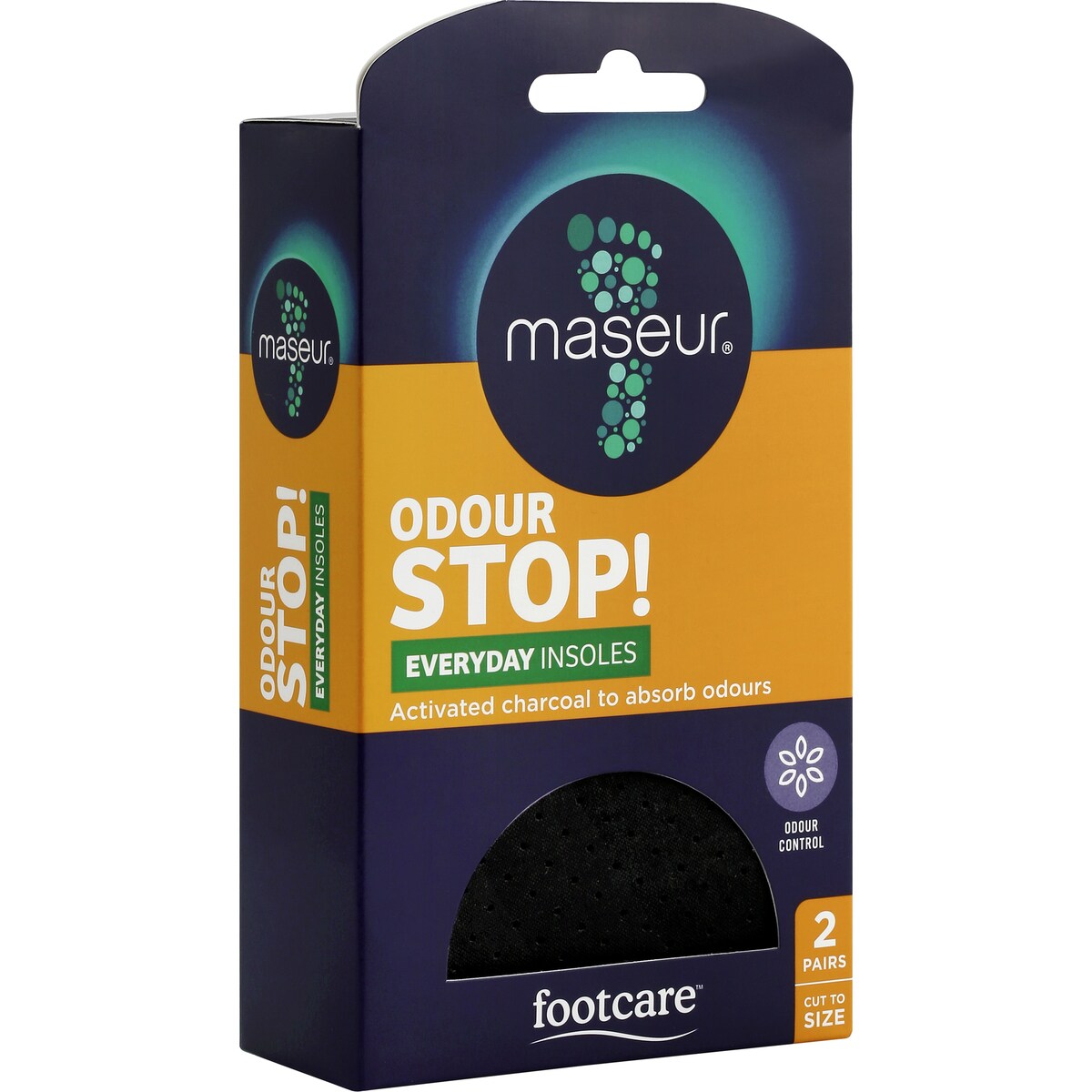 Maseur Footcare Odour Insoles Regular 2 Pack