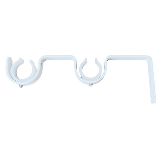 Pillar Double Curtain Rod Bracket White 16 & 25mm 1 Pair