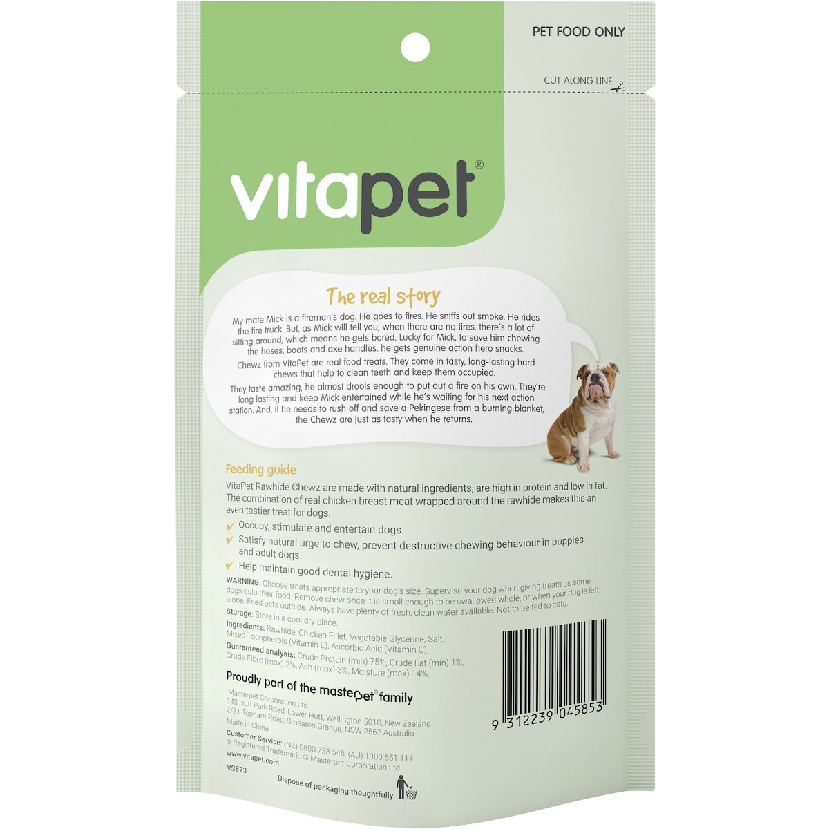 Vita Pet Chewz Chicken Wrapped Rawhide Dog Treats 18 Pack