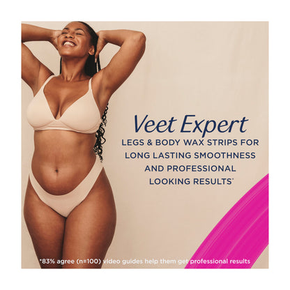 Veet Expert Hair Removal Cold Wax Strips Legs And Body - 40 Pack