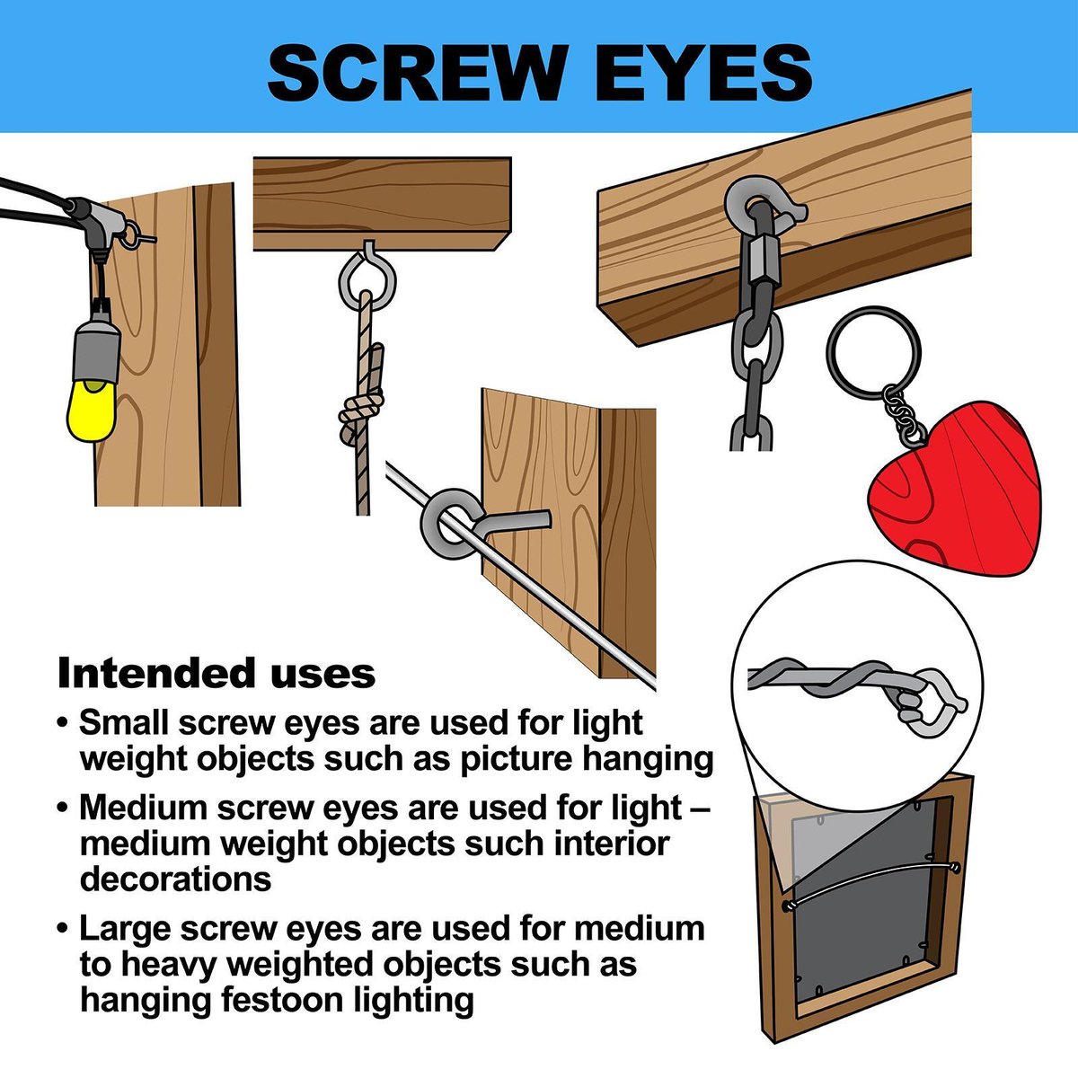 Everhang Screw Eye Hook Zinc Plated 12mm 25 Pack
