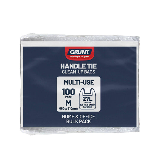 Grunt Kitchen Rubbish Bags - 27L - 100 Pack - White