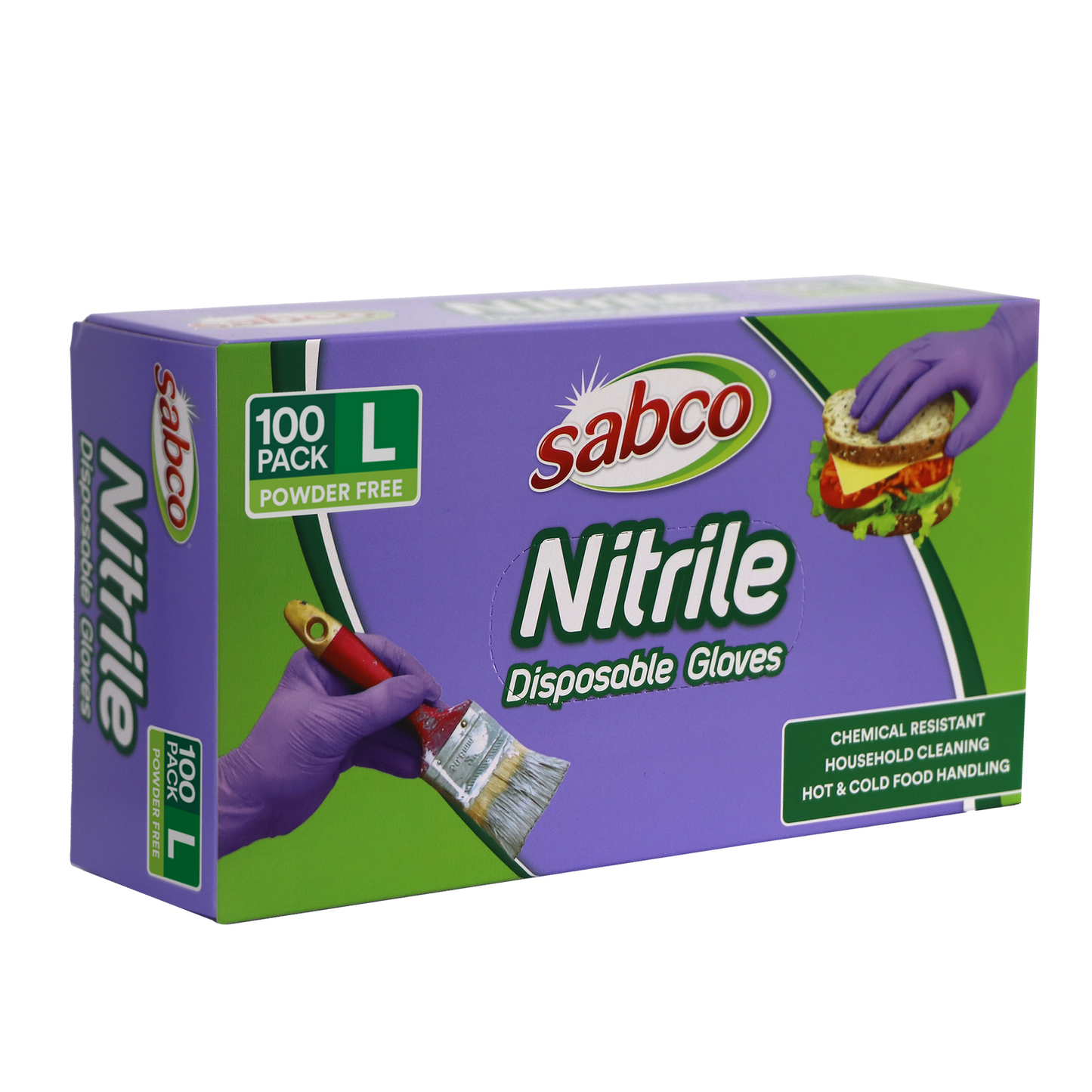 Sabco Nitrile Gloves - Large - 100 Pack