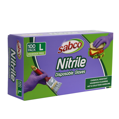 Sabco Nitrile Gloves - Large - 100 Pack
