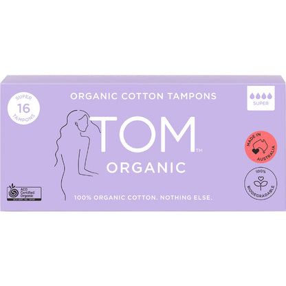 Tom Organic Super Tampons 16 Pack