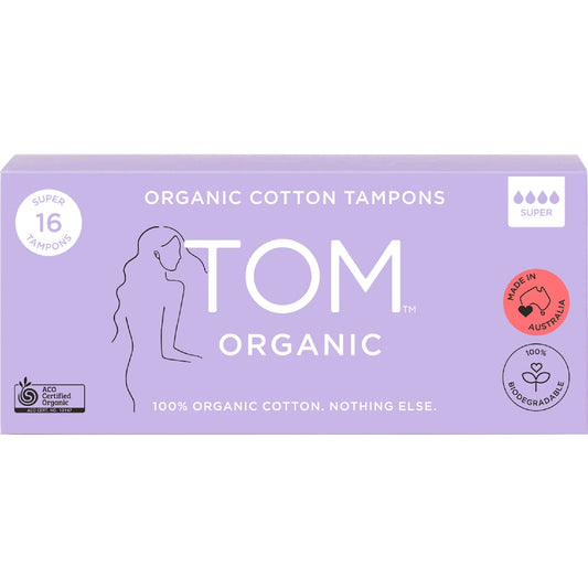 Tom Organic Super Tampons 16 Pack