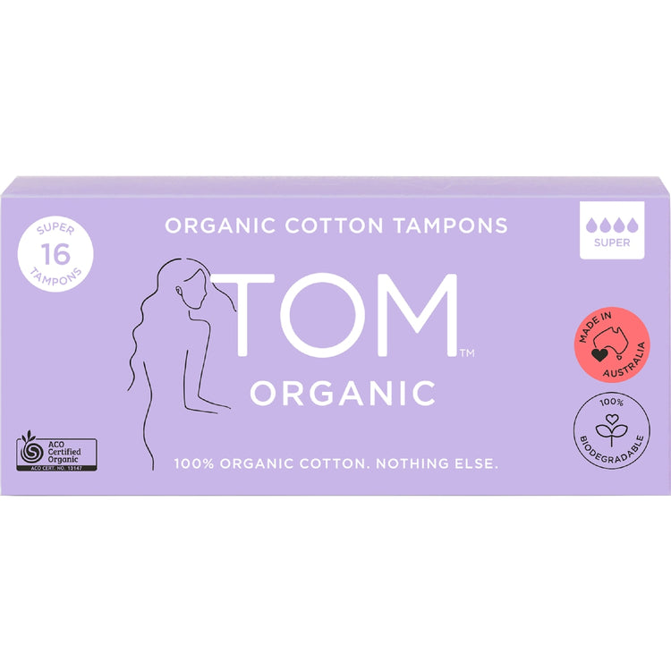 Tom Organic Super Tampons 16 Pack