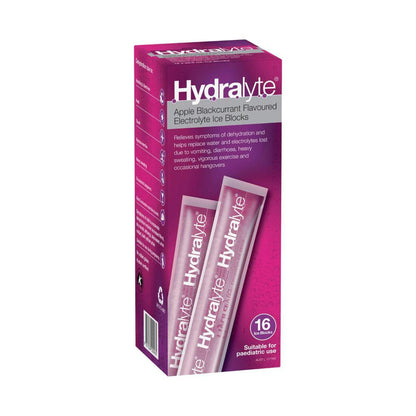 Hydralyte Ice Block Apple Blackcurrant - 16 pack