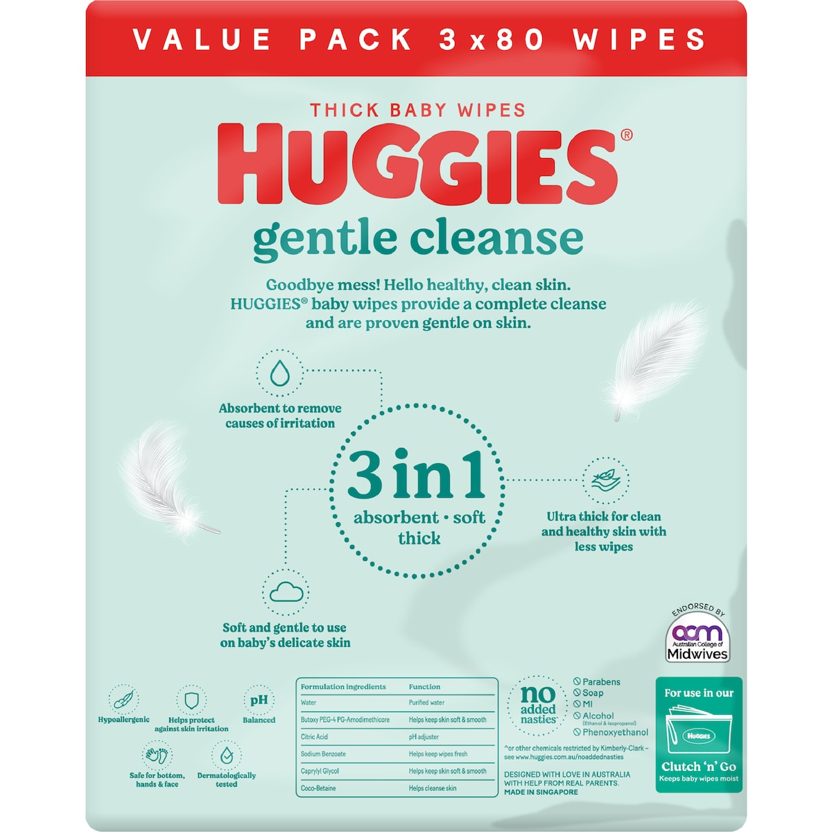 Huggies Gentle Cleanse Baby Wipes Fragrance Free 240 Pack