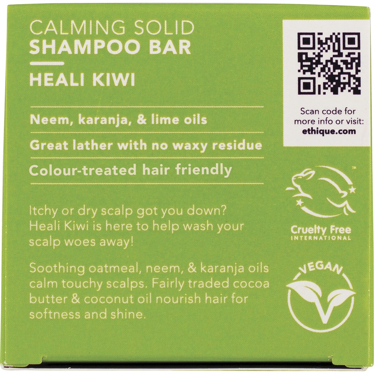 Ethique Solid Shampoo Bar Heali Kiwi Touchy Scalps 110g