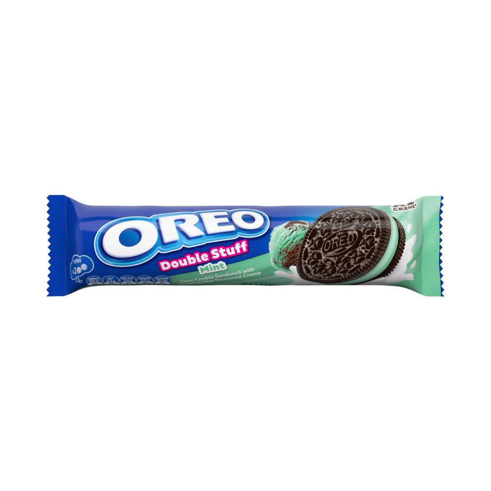 Oreo Double Stuff Mint Flavoured Choc Cookie Sandwich - 131g