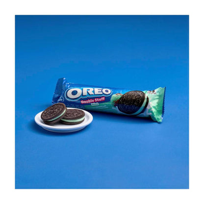 Oreo Double Stuff Mint Flavoured Choc Cookie Sandwich - 131g