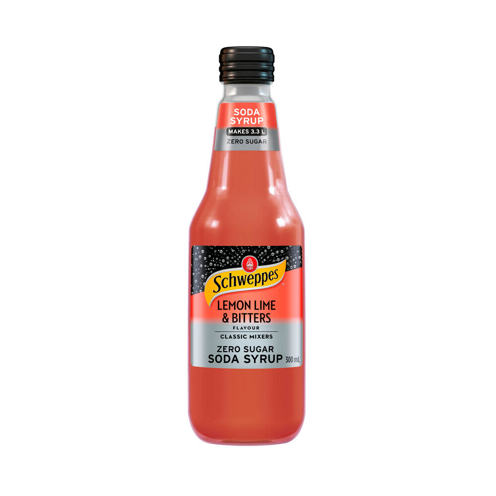 Schweppes Zero Sugar Lemon Lime Bitters Soda Syrup Sugar Free Cordial - 300mL
